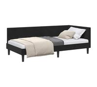 vidaXL Cadre de lit d'angle Noir 90 cm x 190 cm Velours 42016221