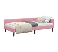 vidaXL Cadre de lit d'angle Rose 90 cm x 200 cm Velours