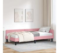 Vidaxl Cadre De Lit D'angle Rose 90 X 200 Cm Velours Et Bois Stratifié