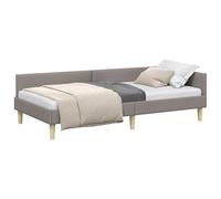 vidaXL Cadre de lit d'angle Taupe 100 x 200 cm Tissu, Cadre de lit en Tissu stylé, daybed d'angle, Meuble Indoor Multifonction, Gain de Place pour la Chambre