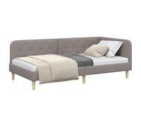 Cadre de lit d'angle en tissu - vidaXL - 90x190 cm - Taupe - Design en L - Polyvalent canapé-lit - Tête de lit ajustable