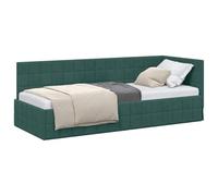 vidaXL Cadre de lit d'angle Vert foncé 80 cm x 200 cm Velours, Cadre de lit d'angle Moderne, canapé-lit en Velours, tête Ajustable, Meuble de Luxe Polyvalent