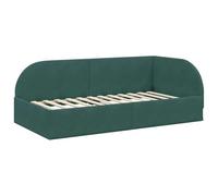 vidaXL Cadre de lit d'angle Vert foncé 90 x 190 cm Velours,
