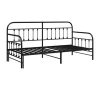vidaXL Cadre de lit daybed avec lit gigogne Noir 90x200 cm en Acier
