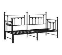 vidaXL Cadre de lit de Jour avec lit gigogne Noir 75x190 cm en Acier