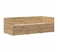 vidaXL Lit de jour Chêne artisanal Bois d'ingénierie 90 x 190 cm Durable 3333997