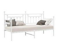 vidaXL Cadre de lit de jour 80 x 200 cm Blanc en acier – Contemporain, gain de place