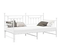 vidaXL Lit de jour avec lit gigogne 90x190 cm acier blanc