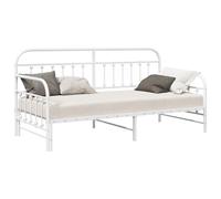 vidaXL Cadre de lit de jour 42002651 – Blanc 90×190 cm, acier enduit de poudre, contemporain