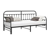 vidaXL Cadre de lit de Jour Noir 90 x 200 cm Acier Enduit de Poudre | Peut facilement changer de style pour s'adapter à différents meubles, Cadre en métal durable pour une longue vie,