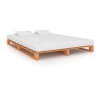 vidaXL Cadre de lit de palette Marron Bois de pin massif 140 x 200 cm