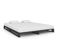 vidaXL Cadre de lit de palette sans matelas gris 180x200cm bois massif 285253