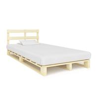 vidaXL Cadre de Lit de Palette Sommier à Lattes Lit Double Lit Adulte Cadre à Lattes sur Pied Chambre à Coucher Maison 120x200 cm Bois de Pin Massif