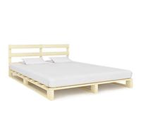 Cadre De Lit De Palette Bois De Pin Massif 200 X 200 Cm - Vidaxl Marron