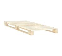 vidaXL Cadre de Lit de Palette Sommier à Lattes Lit Simple Lit Adulte Cadre à Lattes sur Pied Chambre à Coucher Maison 90x200 cm Bois de Pin Massif