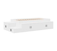vidaXL Cadre de lit de Rangement 100X200 cm Finition chêne Noir Poli | 6 tiroirs pour Une Chambre Bien organisée avec Un Design élégant