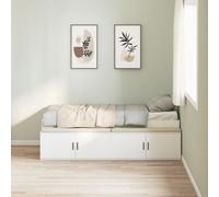 Vidaxl Cadre De Lit De Rangement Blanc 100x200 Cm Blanc