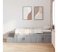 vidaXL Cadre de lit de Rangement chêne Noir 100X200 cm | Spacieux, Durable, Solide, Facile à Monter, Design Moderne pour Meubles de Chambre, Gain de Place pour Adultes, Contemporain
