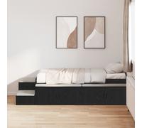 Vidaxl Cadre De Lit De Rangement Chêne Noir 80x200 Cm Noir