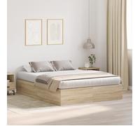 Vidaxl Lit Avec Rangement Chêne Sonoma Bois D'ingénierie 140 X 200 Cm