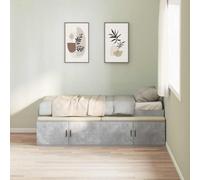 Vidaxl Cadre De Lit Gris Béton 100x200 Cm