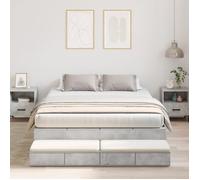 vidaXL Cadre de lit de rangement Gris béton 160x200 cm 3335656