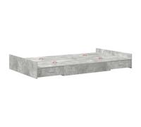 vidaXL Cadre de lit de Rangement Gris en Bois d'ingénierie 120 x 200 cm. Design Minimaliste, Finition mélaminée. Base relevable avec tiroirs cachés. Pas Besoin de boxspring et C'est Facile à Nettoyer