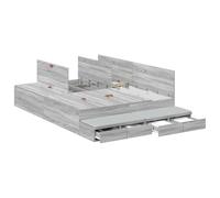 vidaXL Cadre de lit de Rangement Gris Sonoma 160x200 cm