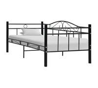 vidaXL Cadre de lit de repos sans matelas Noir Métal 90x200cm 286135