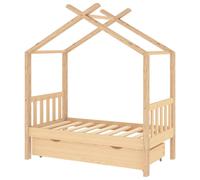 Vidaxl Cadre De Lit D'enfant Avec Tiroir Bois De Pin Massif 70x140 Cm