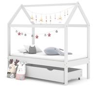 vidaXL Cadre de lit d'enfant avec un tiroir Blanc Pin massif 70x140 cm