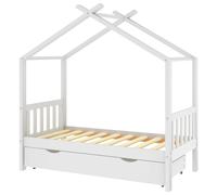 vidaXL Cadre de lit Enfant avec tiroir Blanc pin Massif 80x160 cm