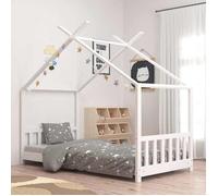 vidaXL Cadre de lit enfant – Lit cabane maison intérieur Blanc 283367