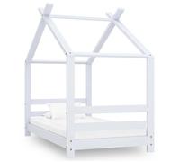 vidaXL Cadre de lit d'enfant Blanc Bois de pin massif 70x140 cm 289610
