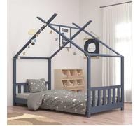 vidaXL Cadre de lit d'enfant Lit cabane Gris 80x160 cm