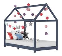 vidaXL Cadre de lit d'enfant Gris Bois de pin massif 90 x 200 cm