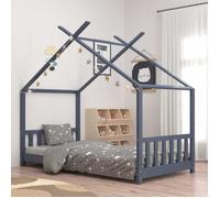 vidaXL Cadre de lit pour enfant – Lit cabane gris 70x140 (283370)