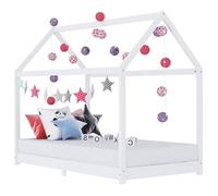 Vidaxl Cadre De Lit D'enfant Blanc Bois De Pin Massif 90 X 200 Cm Blanc