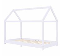 vidaXL Cadre de Lit d'enfant Lit Cabane d'enfant Structure de Lit pour Enfants Chambre d'enfant Maison Intérieur Blanc 283350