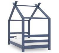 vidaXL Cadre de Lit d'enfant Sommier à Lattes Cadre à Lattes Meuble de Chambre à Coucher Maison Intérieur Gris 70x140 cm 289613