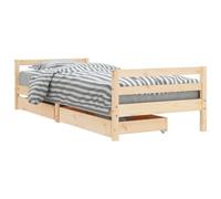 vidaXL Cadre de lit d'enfants et tiroirs 90x190 cm Bois de pin Massif