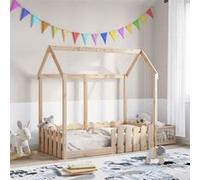 vidaXL Cadre de lit d'enfants Forme de Maison 70x140cm Bois pin Massif, Cadre de lit en Forme de Maison, Cadre de lit pour Enfant, Cadre de lit Plateforme pour Enfants