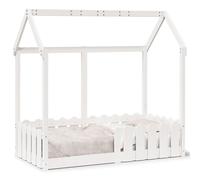 vidaXL Cadre de lit d'enfants forme de maison sans matelas 70x140 cm Marron