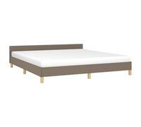 vidaXL Cadre de Lit avec Tête de Lit Sommier à Lattes Lit Rembourré Cadre à Lattes Lit Double Adulte Meuble de Chambre Taupe 160x200 cm Tissu