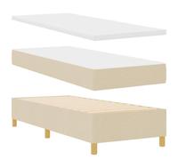 vidaXL Cadre de lit double avec matelas amovible en crème design moderne 80 x 200 cm stylé et confortable parfait pour deux adultes mobilier de chambre housse de matelas en mousse intérieur protecteur