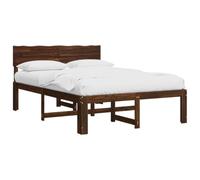 vidaXL Cadre de lit Double avec tête de lit Rostock Marron foncé