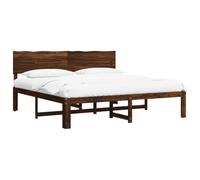 vidaXL Cadre de lit Double avec tête de lit Rostock Marron foncé