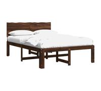 vidaXL Cadre de lit Double avec tête de lit Rostock Marron foncé