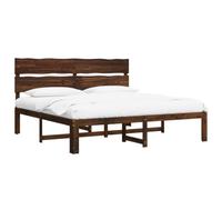 vidaXL Cadre de lit Double avec tête de lit Rostock Marron foncé