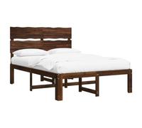 vidaXL Cadre de lit Double avec tête de lit Rostock Marron foncé
